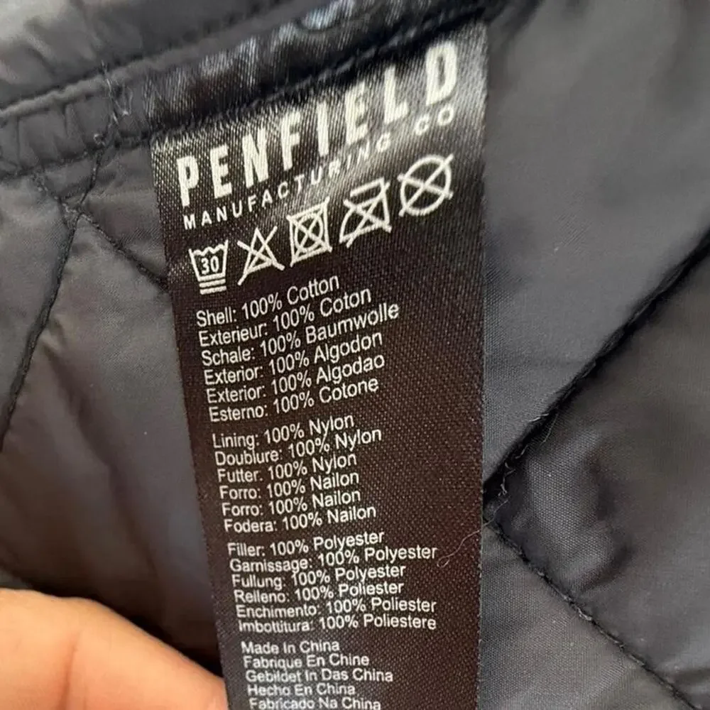 Penfield Black Quilted Button-Up Jacket – Size M